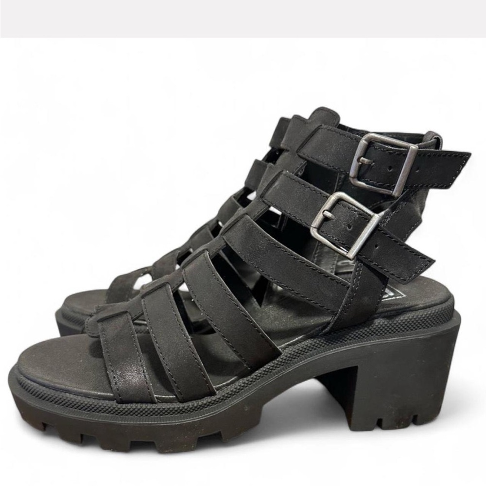 Black Gladiator Platform Summer Sandals